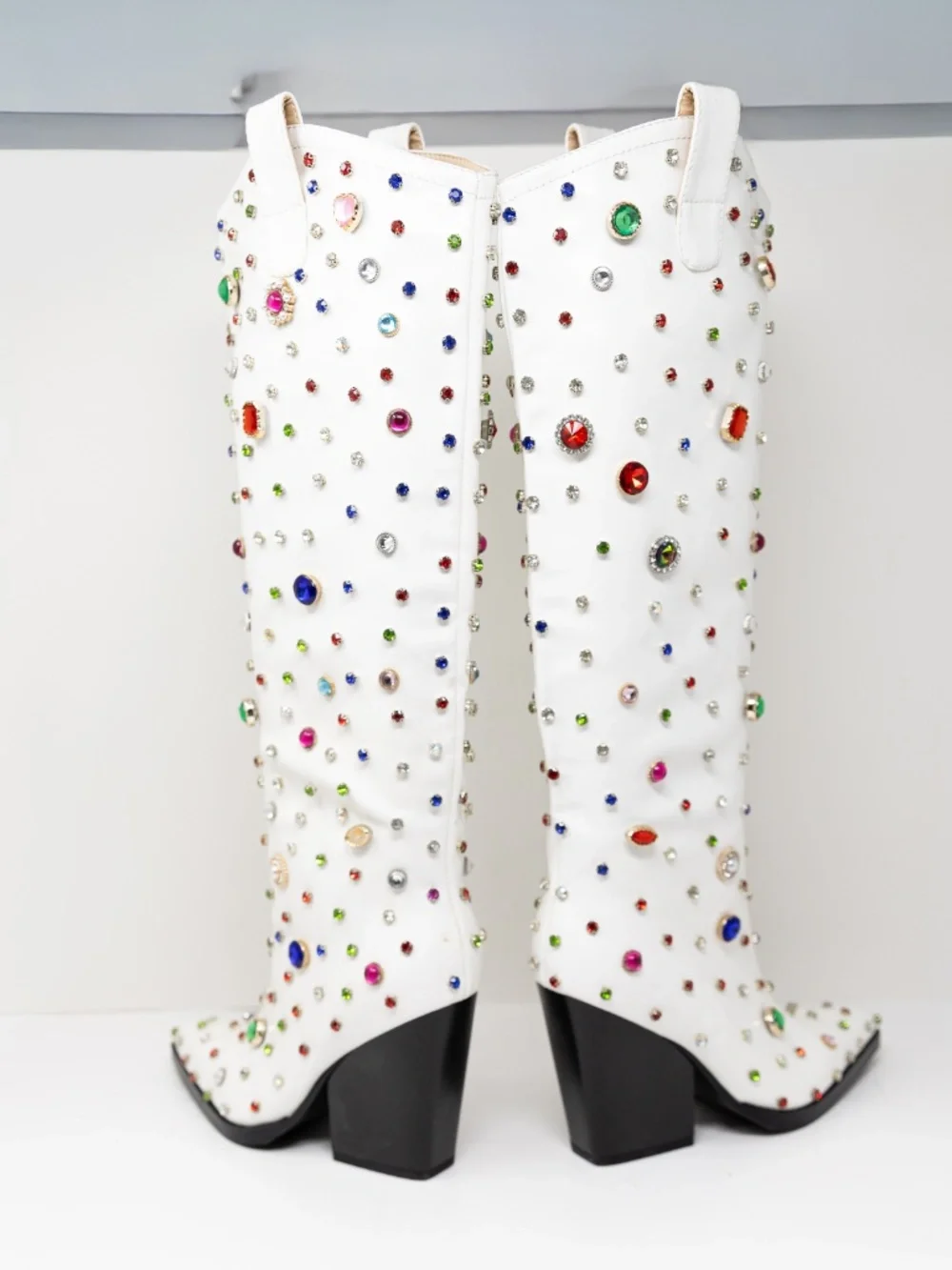 NEW Azalea Wang Fuji Sweet Treat Multi Color Rhinestone Western Boots Shoes 6 - Picture 4 of 4